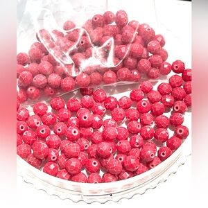 Faceted Pink Gemstone 6mm Beads